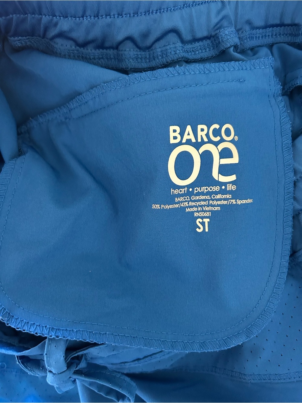 Barco One Women’s Blue Jogger Pants - Performance Stretch Scrubs Small Tall - Picture 4 of 4